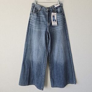 NWT REWASH High Rise Wide Leg Palazzo Jeans 29 Light Wash